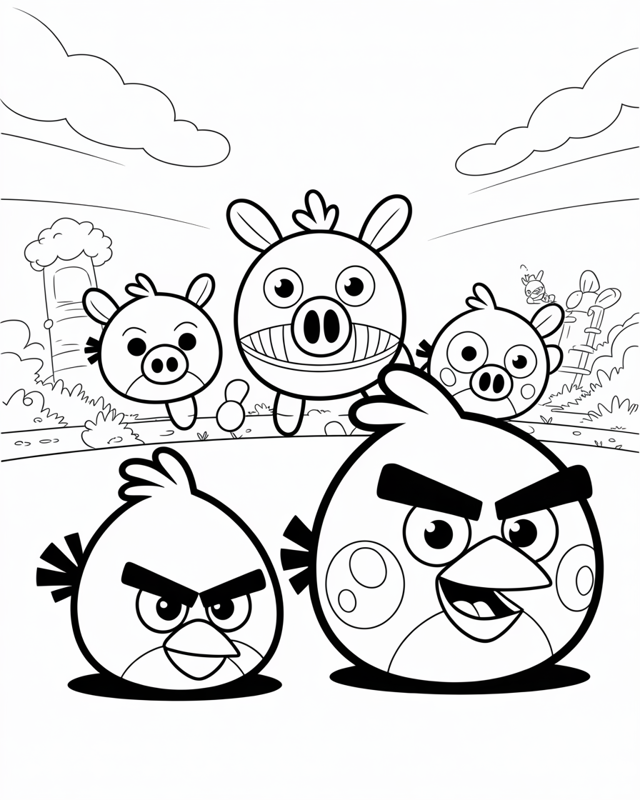 angry birds coloring pages