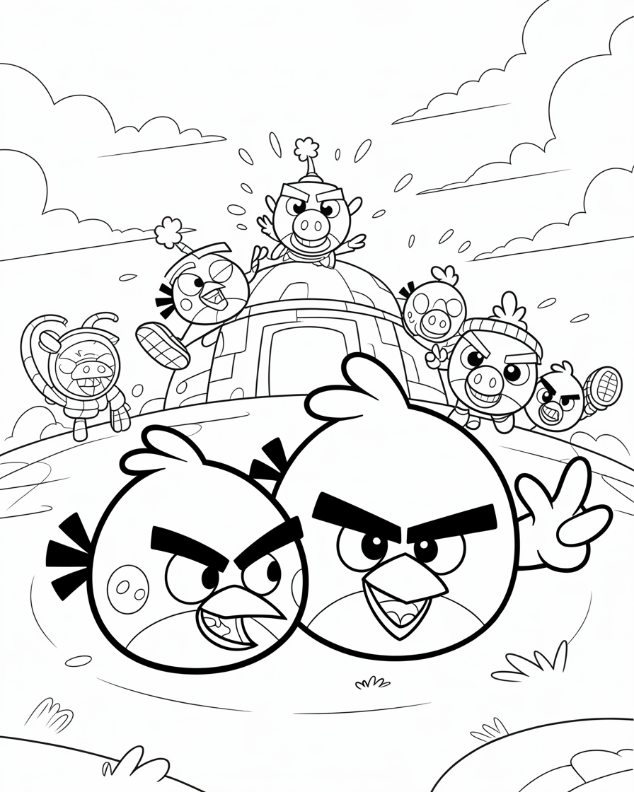 angry birds coloring pages