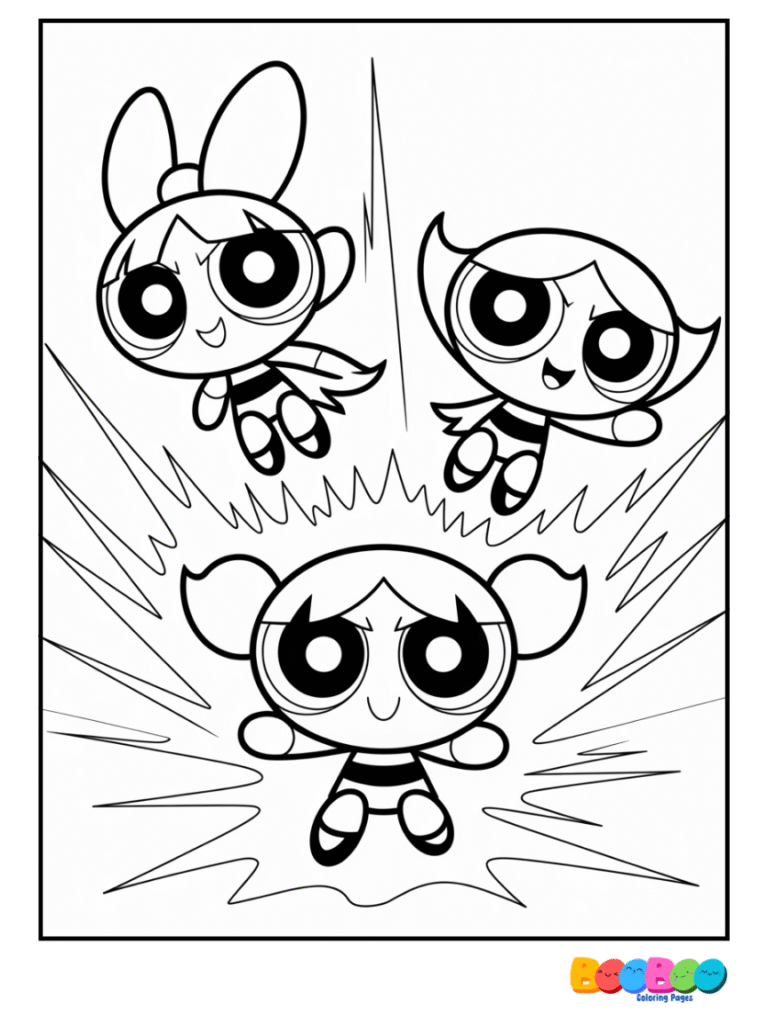power-puff-girls-coloring-page-group-attack
