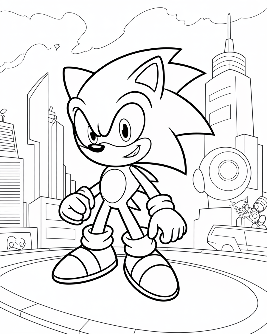 sonic coloring pages