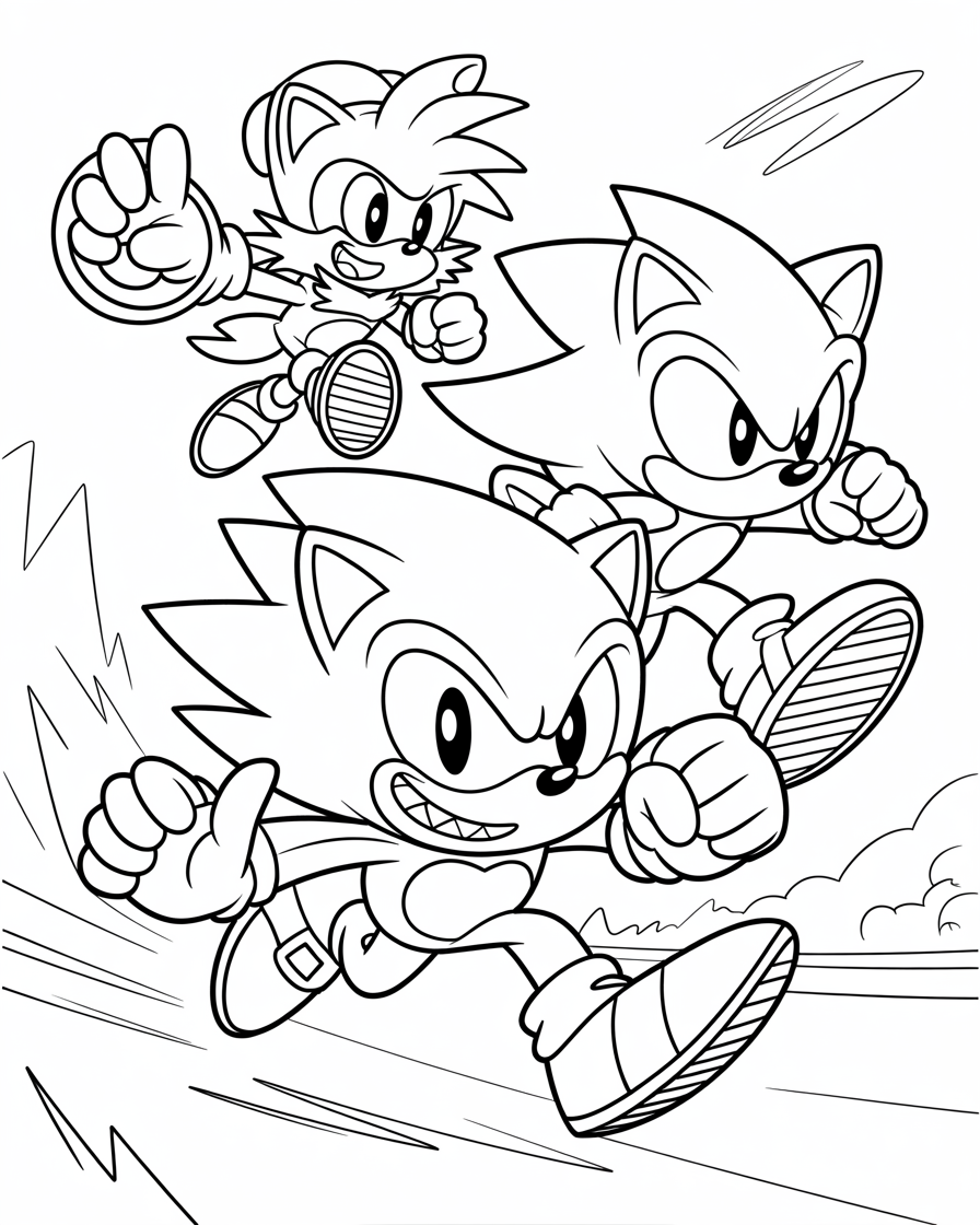 sonic coloring pages
