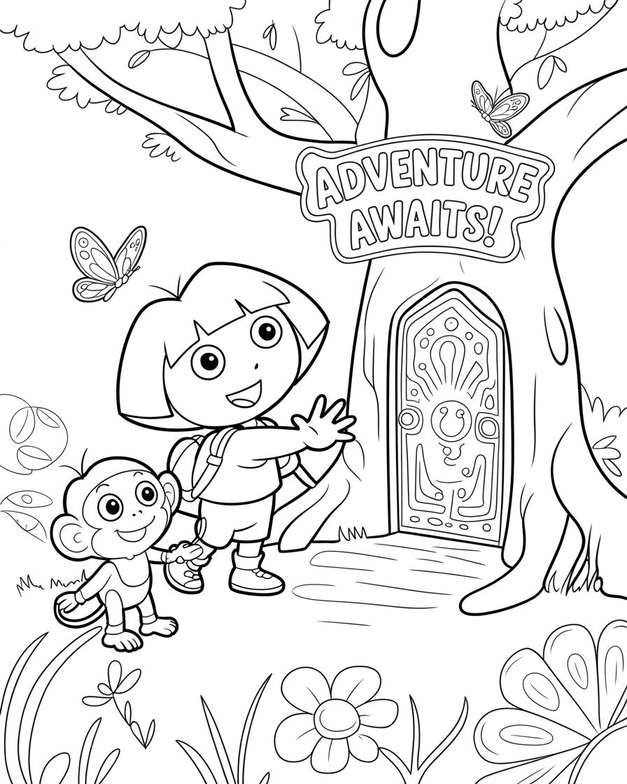 dora coloring pages