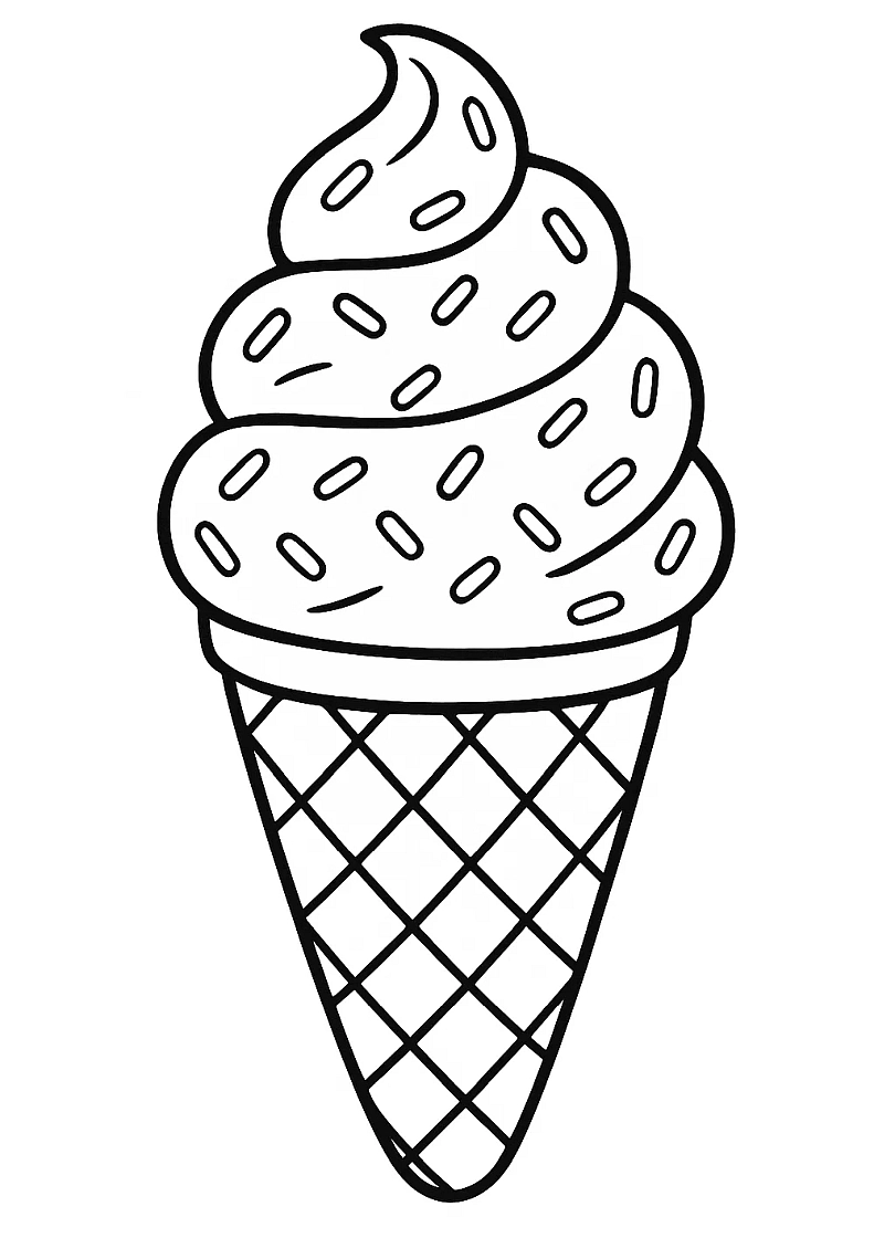 Chocolate Ice Cream Cone with Sprinkles