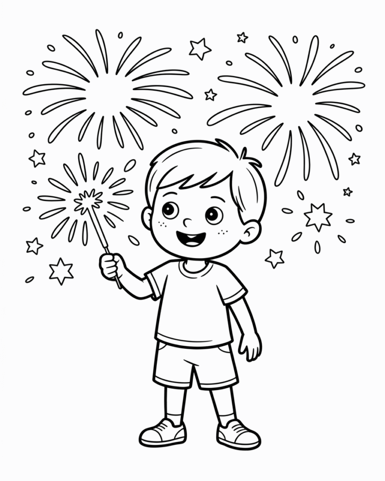 20 Free Printable Fireworks Coloring Pages