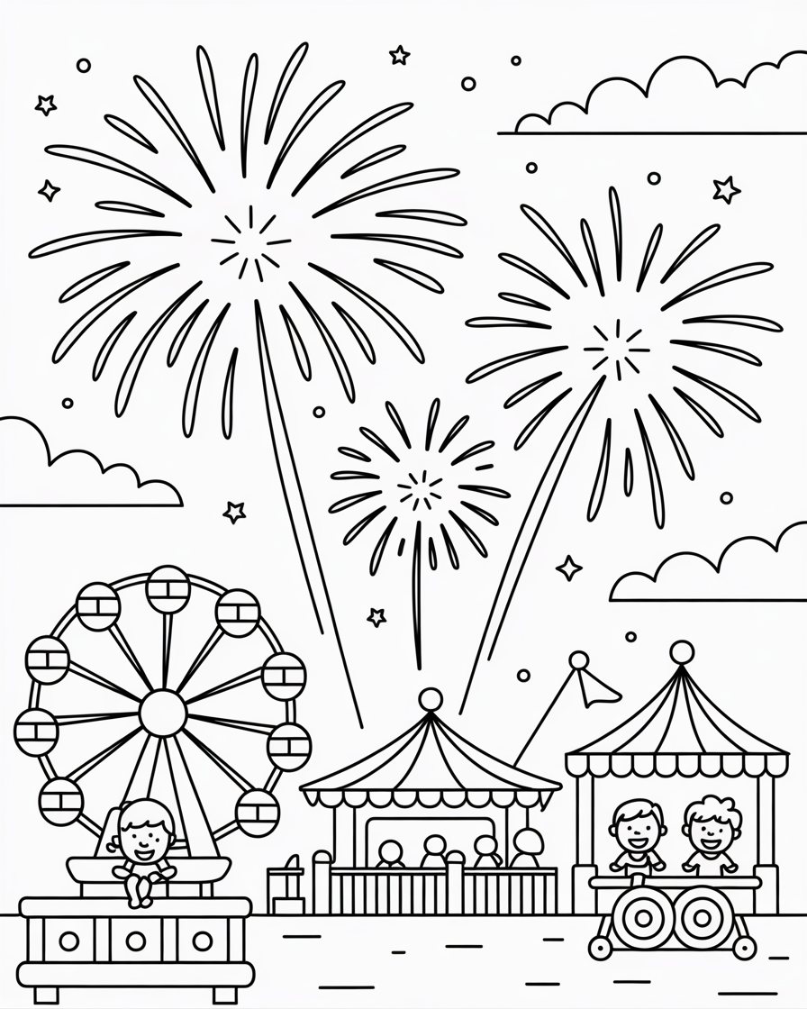 fireworks coloring pages