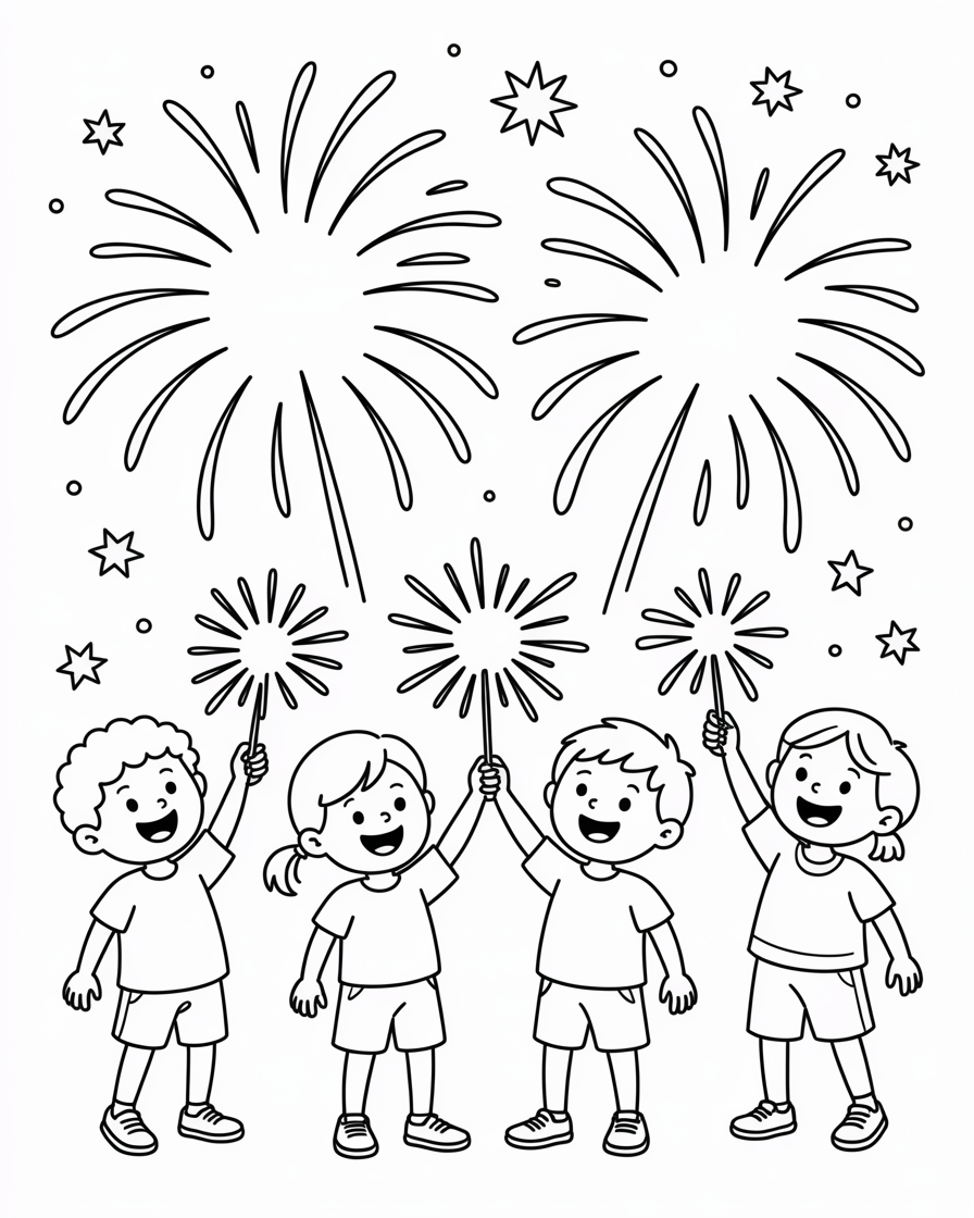 fireworks coloring pages