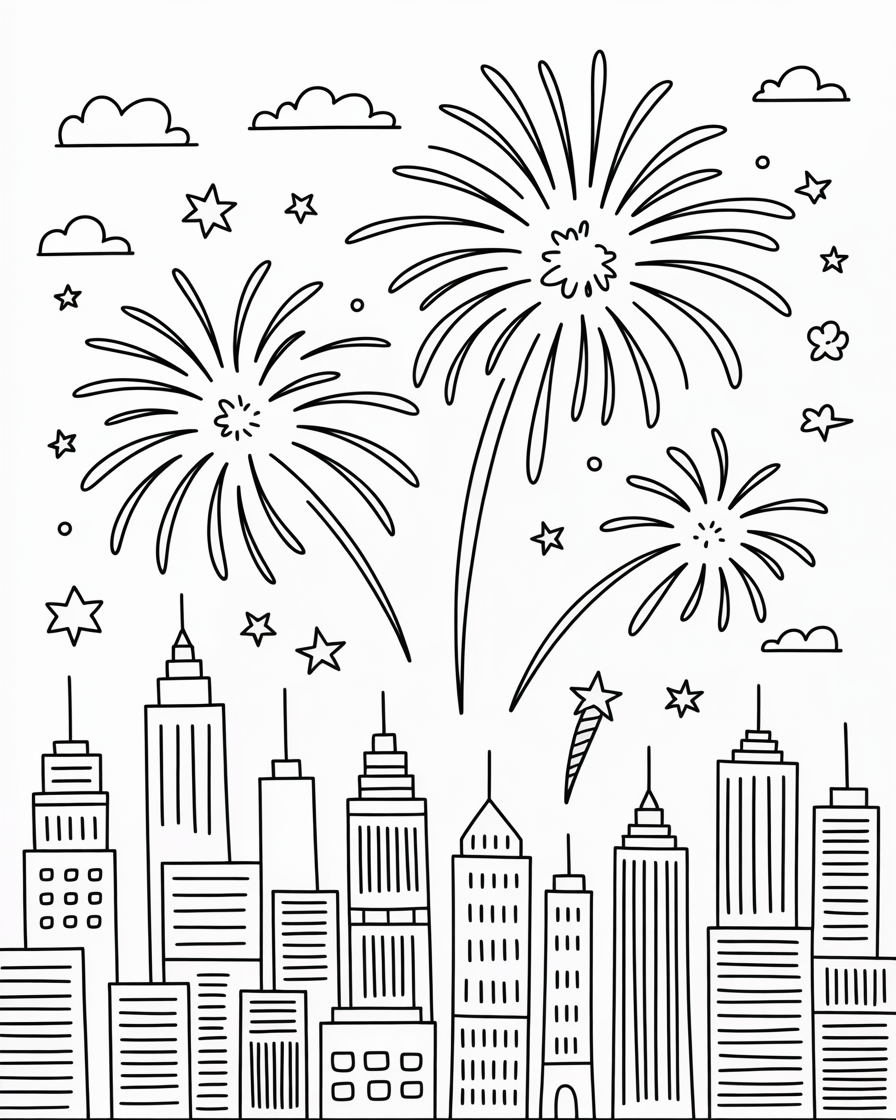fireworks coloring pages