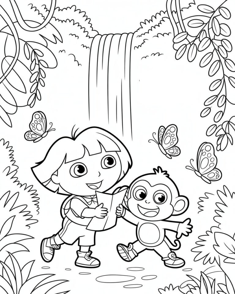 20 Free Printable Dora the Explorer Coloring Pages