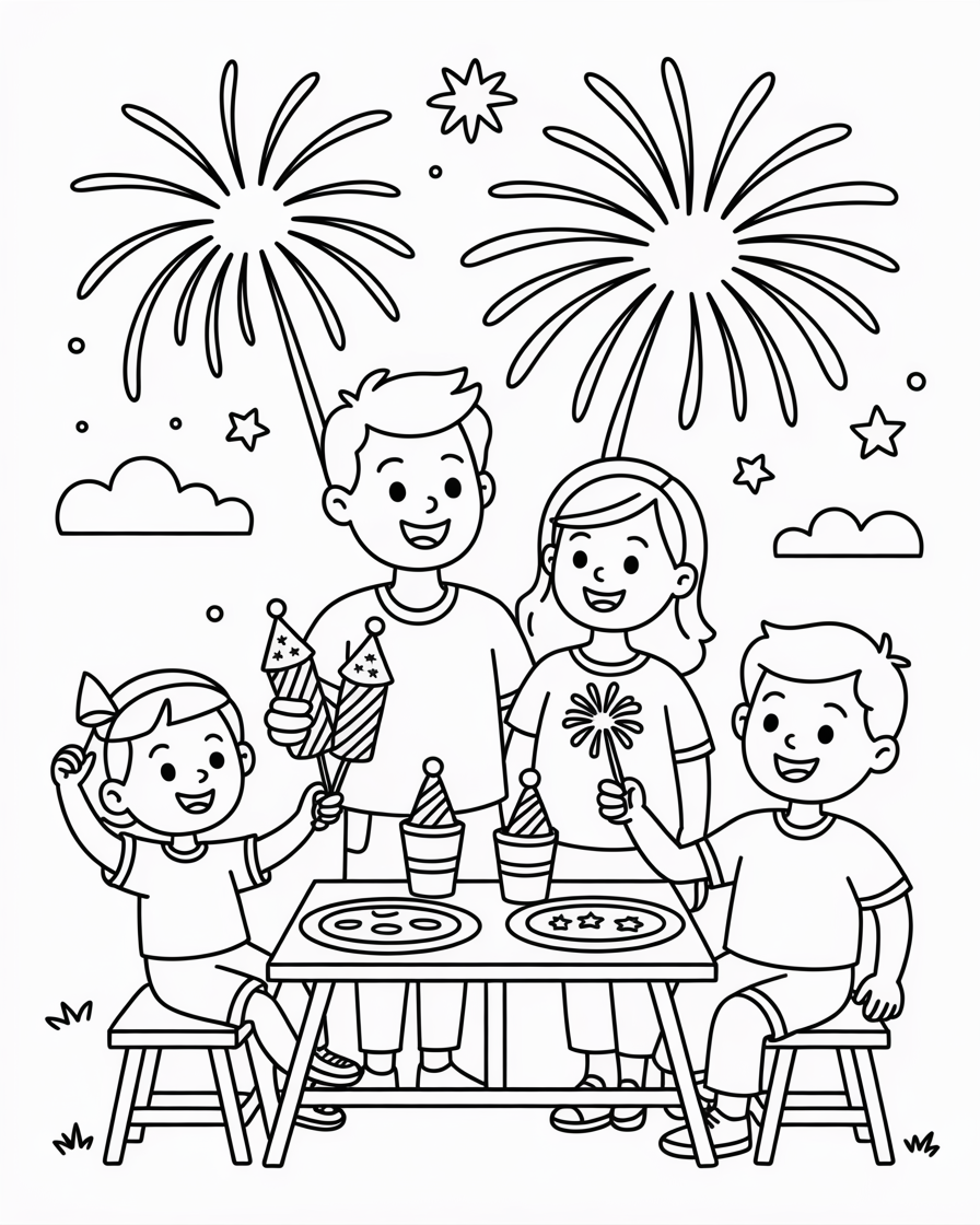 fireworks coloring pages