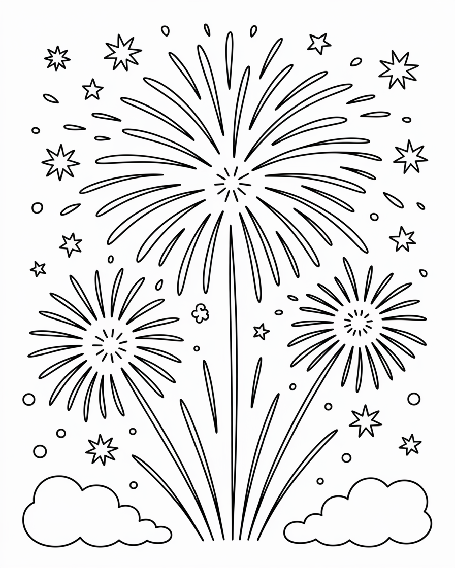 fireworks coloring pages