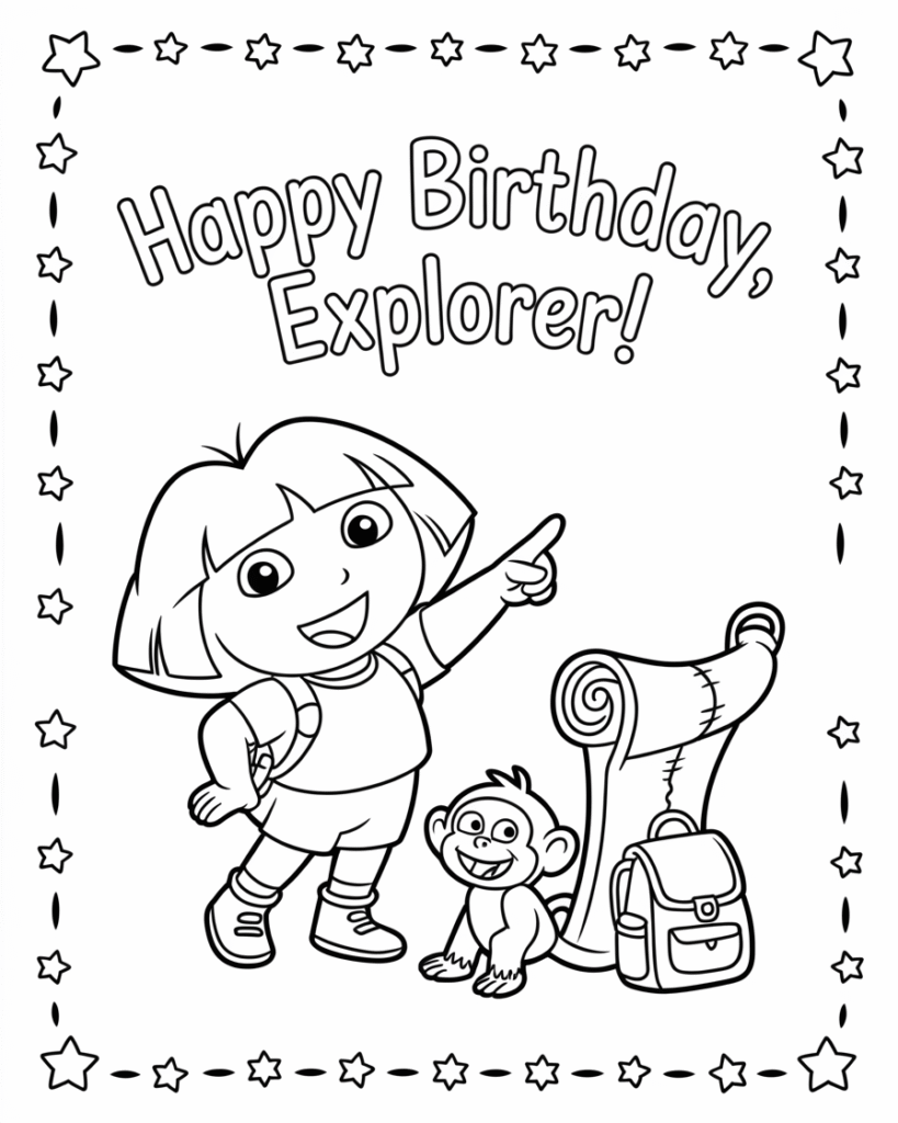 20 Free Printable Dora the Explorer Coloring Pages