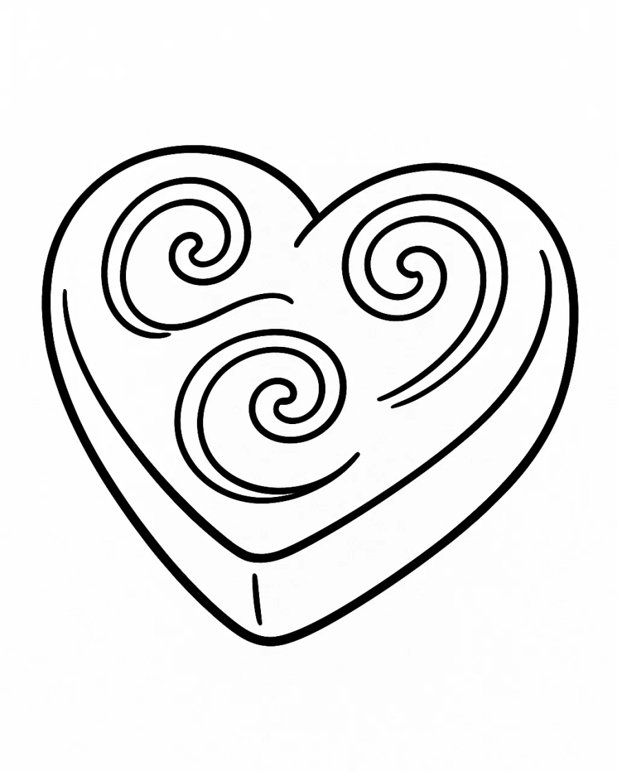 Heart Shaped Chocolate with Swirls
