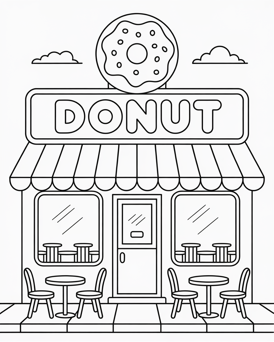 donut coloring pages