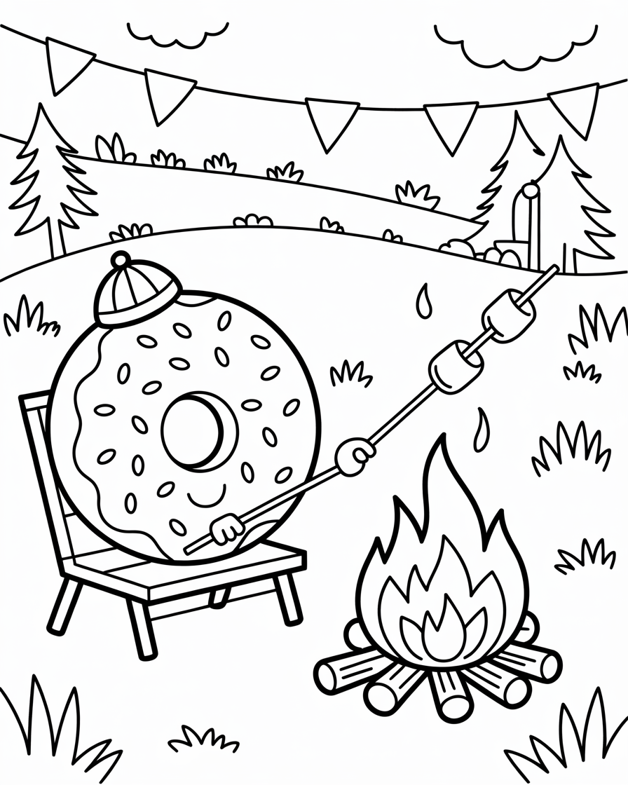 donut coloring pages