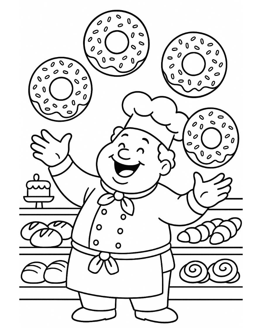 donut coloring pages