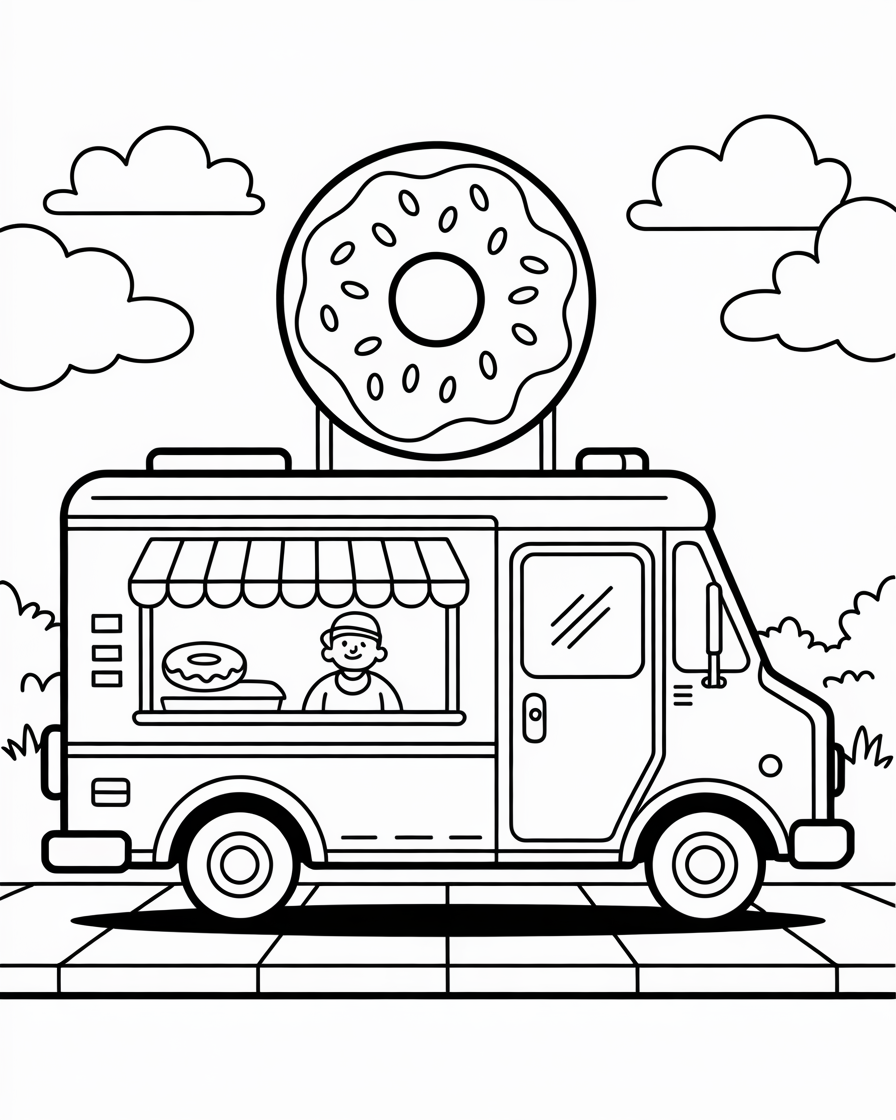 donut coloring pages