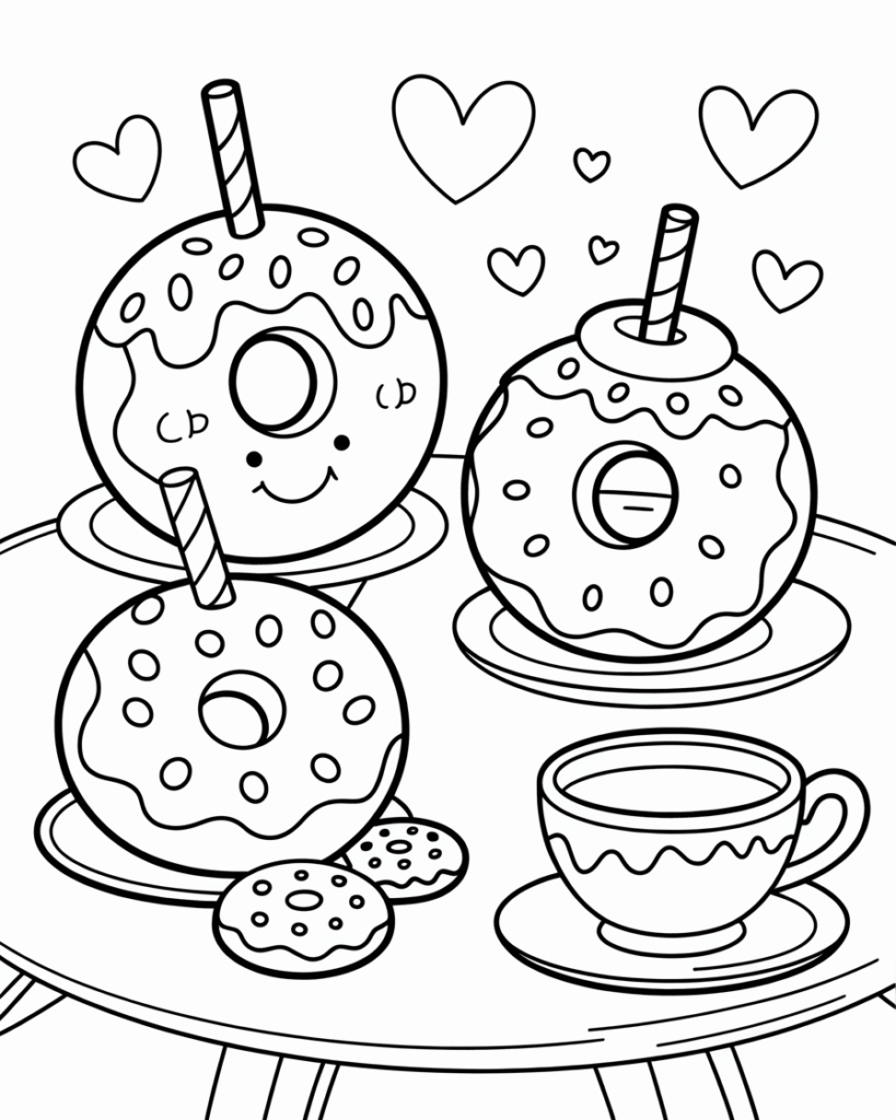 donut coloring pages