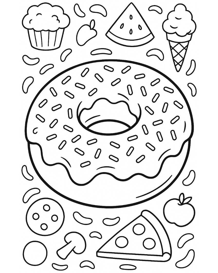 donut coloring pages
